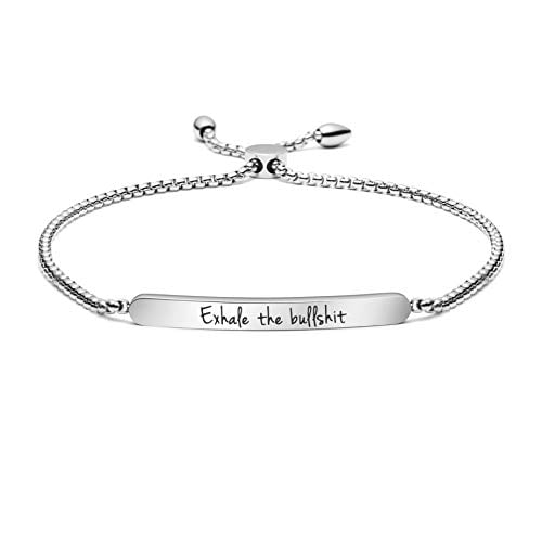 Inspirational Encouragement Motivational Bracelets for Women Engraved Jewelry Birthday Christmas Gift for Her Teen Girls 